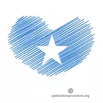 Somalias flagga i hjärta form