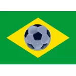Flaga Brazylii piłka nożna wektorowa