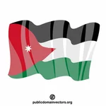Flagga för Jordanien vektor ClipArt