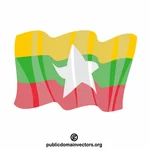 ミャンマーのベクタークリップアートの国旗