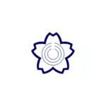 Vector image of blue seal of Sakuragawa