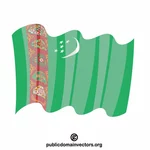 Vlajka turkmenistánského vektorového klipartu