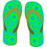 Green flip flops