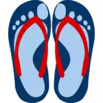 Flip flops with feet imprint vector image