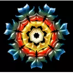 האיור וקטור של באד כוכב פרח מופשט על רקע שחור
