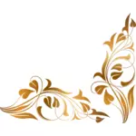 Vector drawing of corner decoration with floral elements