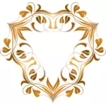 Trekantiga blommig ram i olika nyanser av guld illustration