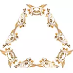 Achthoekige floral frame in tinten van goud tekening