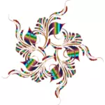 ClipArt von Blütenform mit bunten Linien