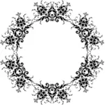 Silueta de vector floral de círculo