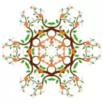 Vector tekening van ster-vormig kleur bloemdessin