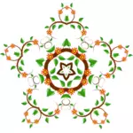 Illustration des éléments floraux en forme d'étoile