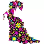 Floral lady silhouette
