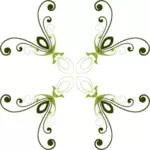 Elementos gráficos vetoriais de forma de flor verde