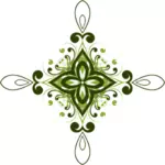 Stylized green flower vector drawing