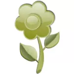 स्टेम वेक्टर क्लिप आर्ट पर चमक हरी फूल