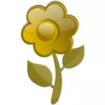 Glanzend gele bloem op stam vectorafbeeldingen