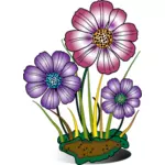 Květiny v houba vektorový obrázek