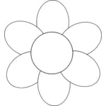 Bloem met zes bloemblaadjes vector afbeelding.