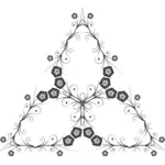 Silueta vektor květnaté trojúhelník
