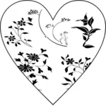 Çiçekli kalp resmi