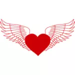 Vliegende hart vector afbeelding