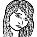 Graphiques vectoriels de visage de femme triste