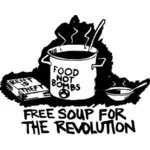 Free soup for revolution sign vector image