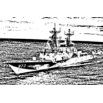 Military ship vector drawing