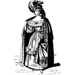 Dame im französischen Vintage-Kleidung