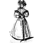 Französisch Dame in Vintage Kleid