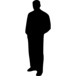 Old man standing silhouette vector drawing