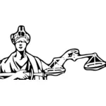 Blind Lady Justice vector drawing