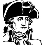 George Washington hitam dan putih profil vektor ilustrasi