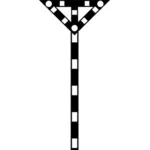 Znak rosyjskich kolei niższe nóż, unieś skrzydła wektor wyobrażenie o osobie
