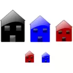 Vector afbeelding van glanzende huis pictogrammen