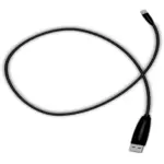 Dibujo del cable de conexión USB fotorealista vectorial