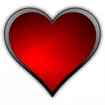Vector afbeelding van rode glans afwerking hart met een licht reflectie