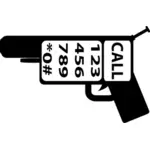 Gráficos de vetor de telefone de arma de brinquedo infantil