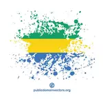 Gabon na flagi w odprysków lakieru na