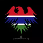 Bandeira da Gâmbia em silhueta de águia
