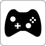 Vector de desen de pictograma de pad alb-negru jocuri