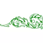 Vector clip art of green decorative corner border