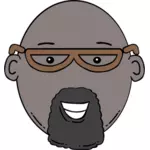 Image vectorielle du visage de l'homme du dessin animé avec barbe