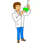 Woman chemist vector illustration