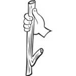Bois bâton dans la main illustration vectorielle