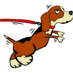 Dog on leash vector drawing