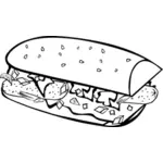 Submarine sandwich vector drawing