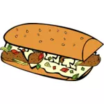 Vector image of submarine sandwich