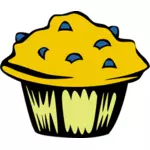 Blueberry muffin vector illustraties